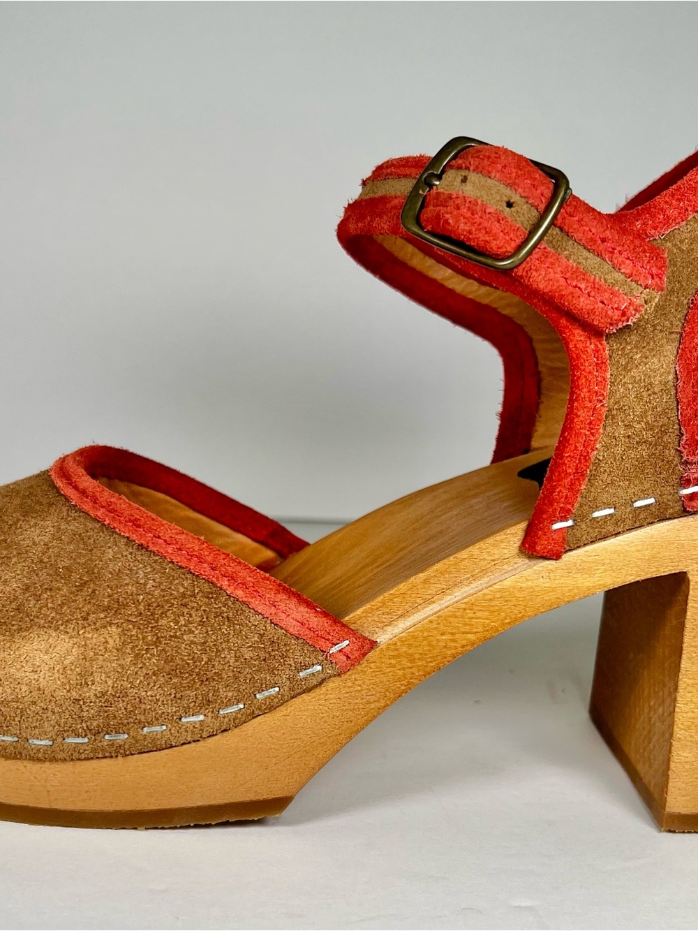 Swedish Hasbeens Piping Suede Clog Sandals EU 39 - Picture 7 of 16